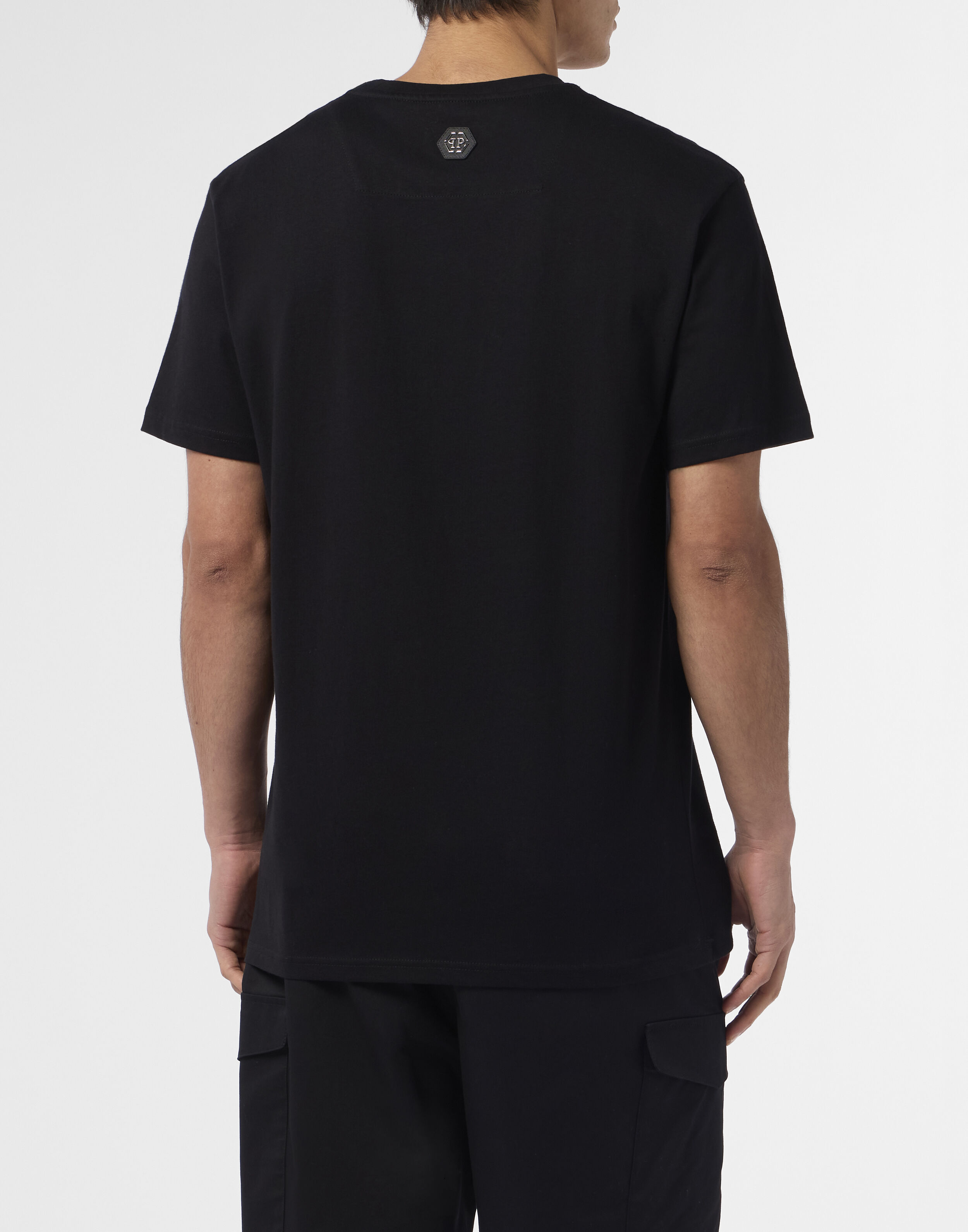 Rund hals T-shirt Skelett Strass Skelett Strass