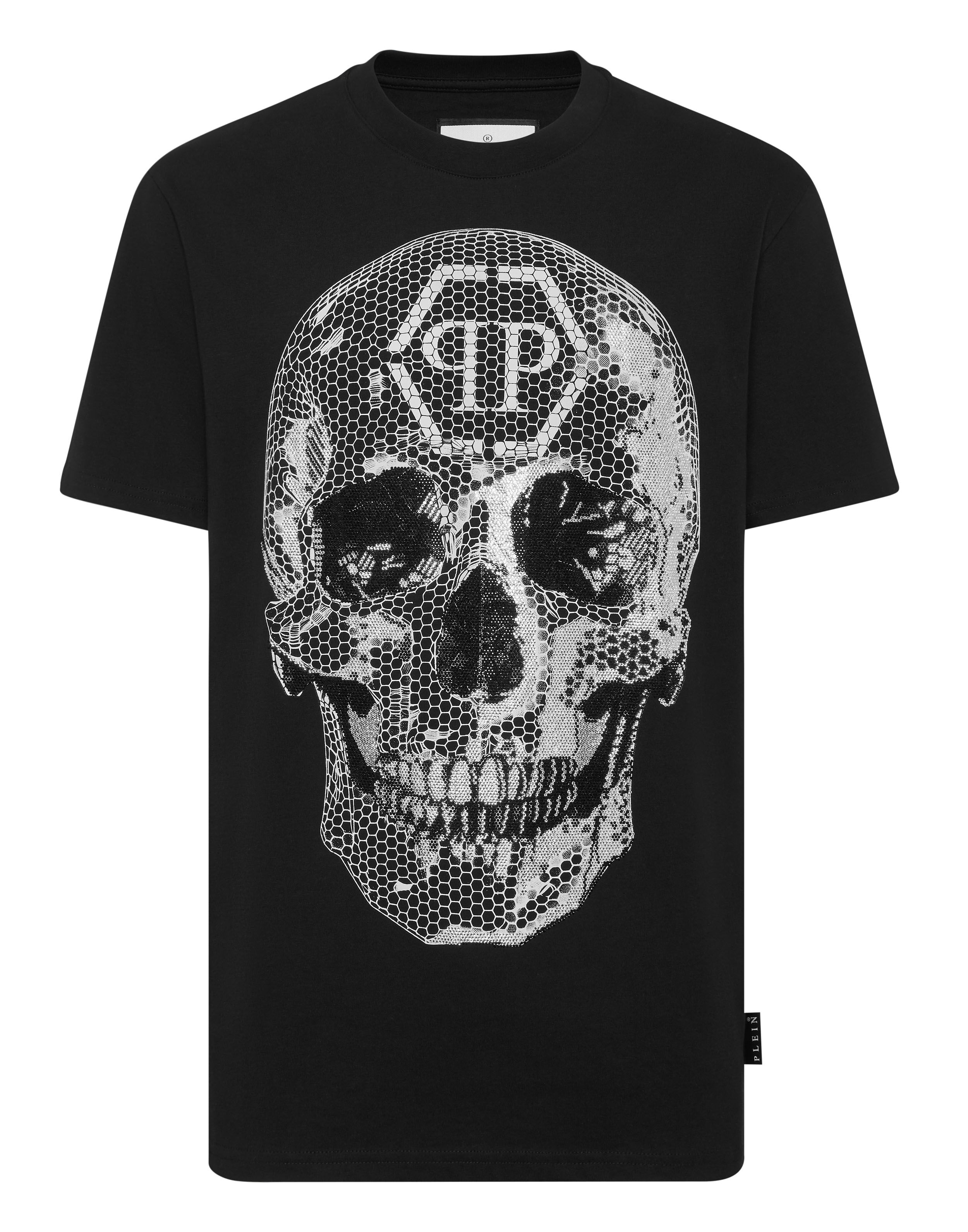 Cirkelhals T-shirt Skelett Strass