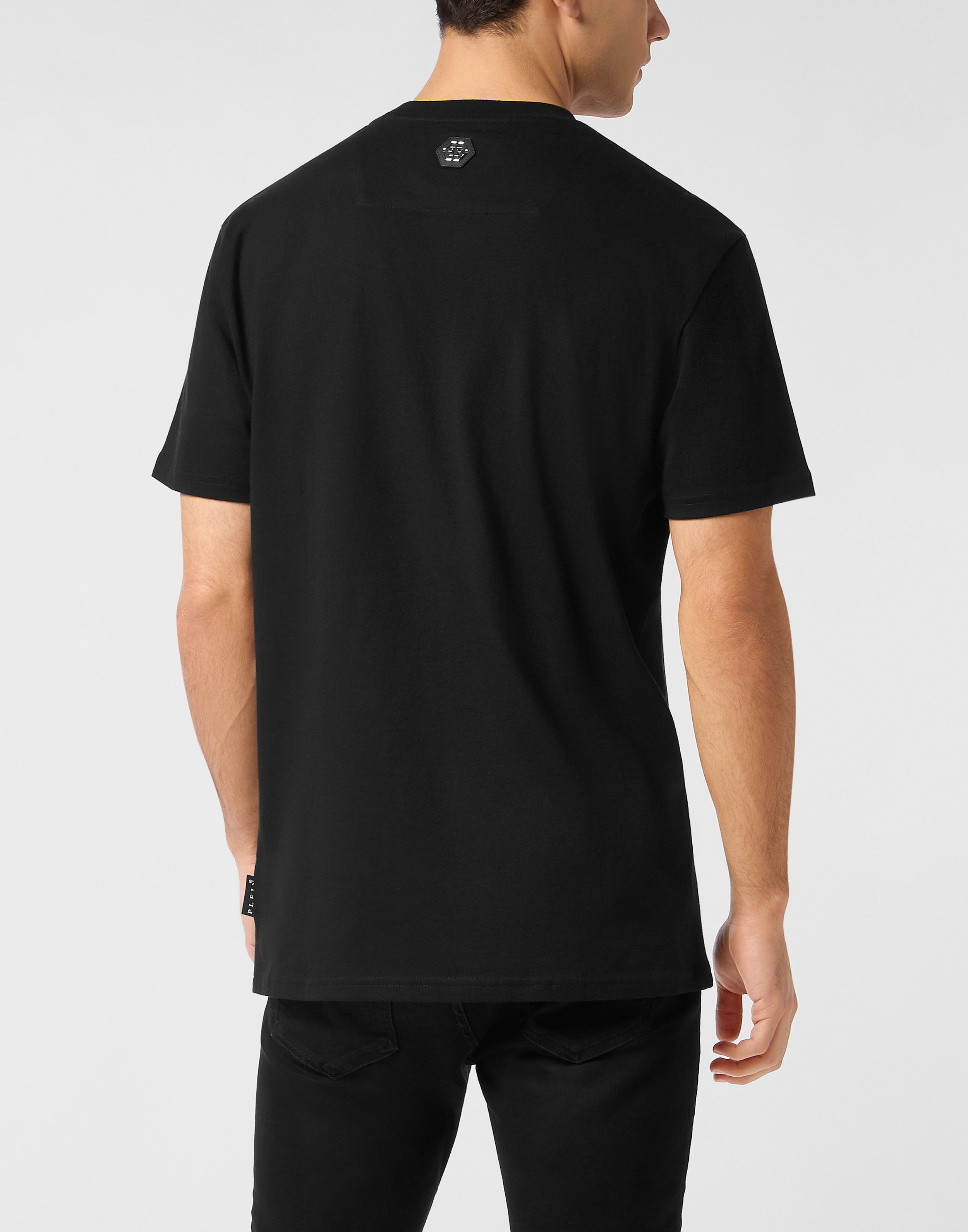 Cirkelhalsad T-shirt med skall och strass