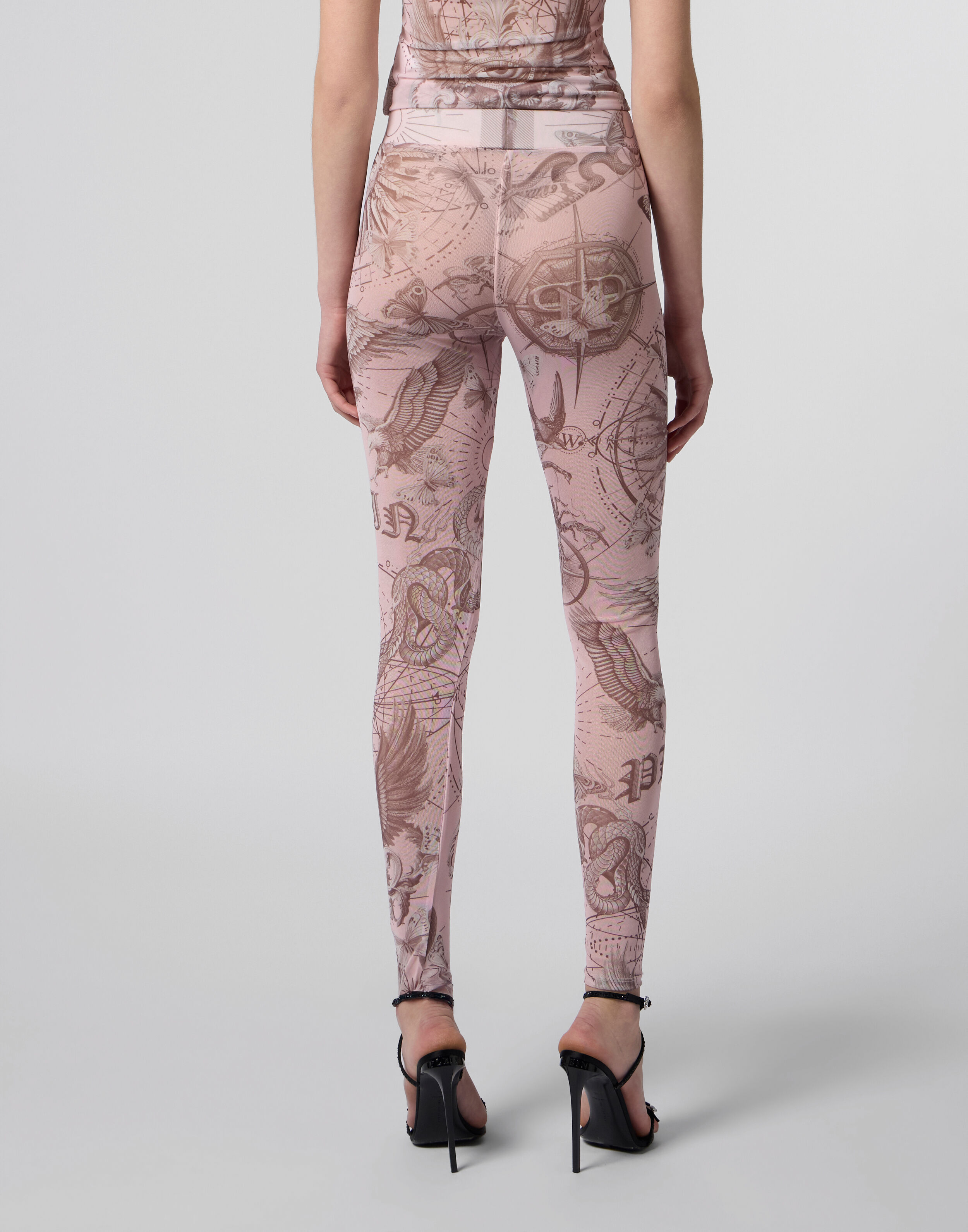 Tulle-leggings med fjärilstämplad mönster