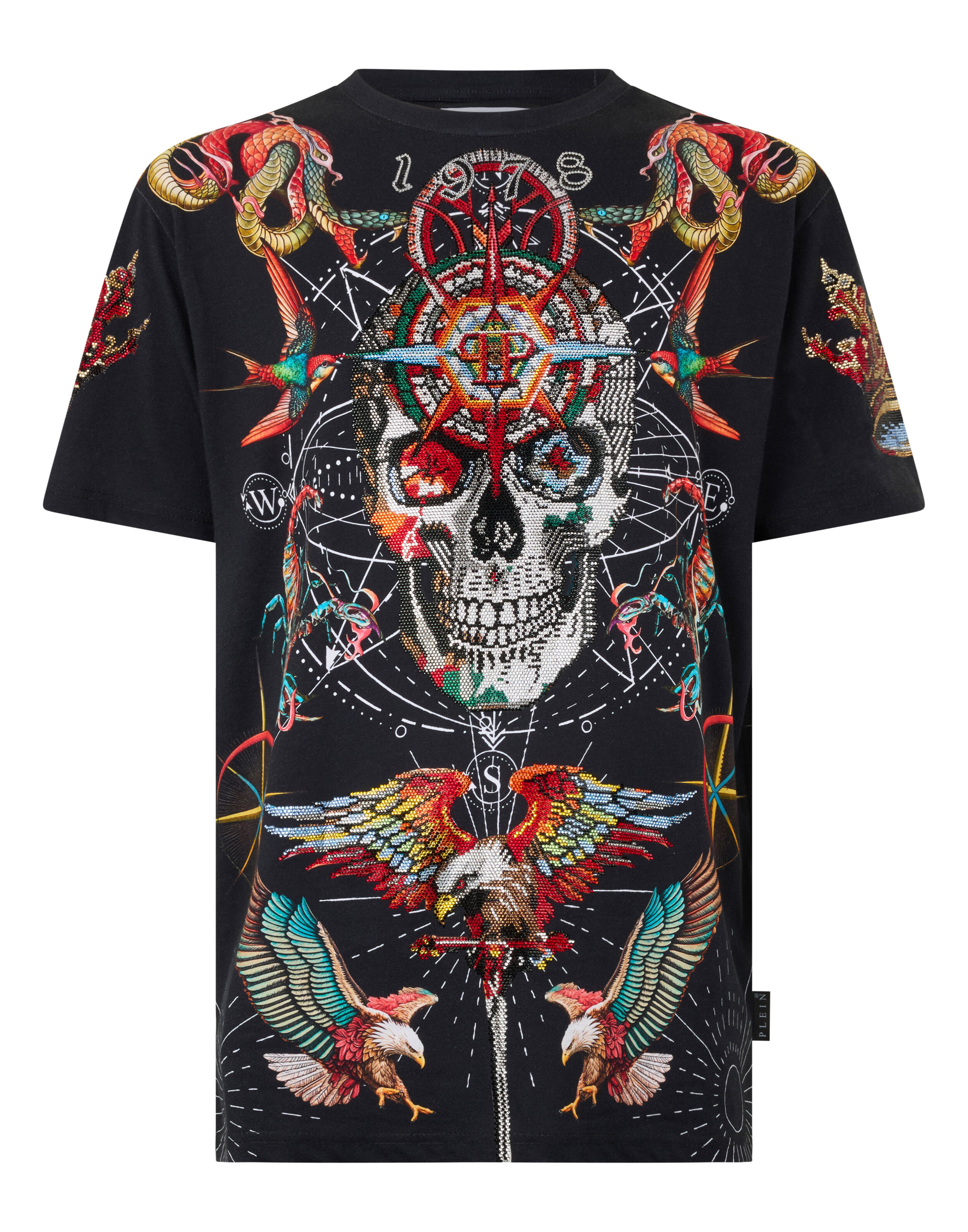 Rundhals T-shirt med tatueringsstenar