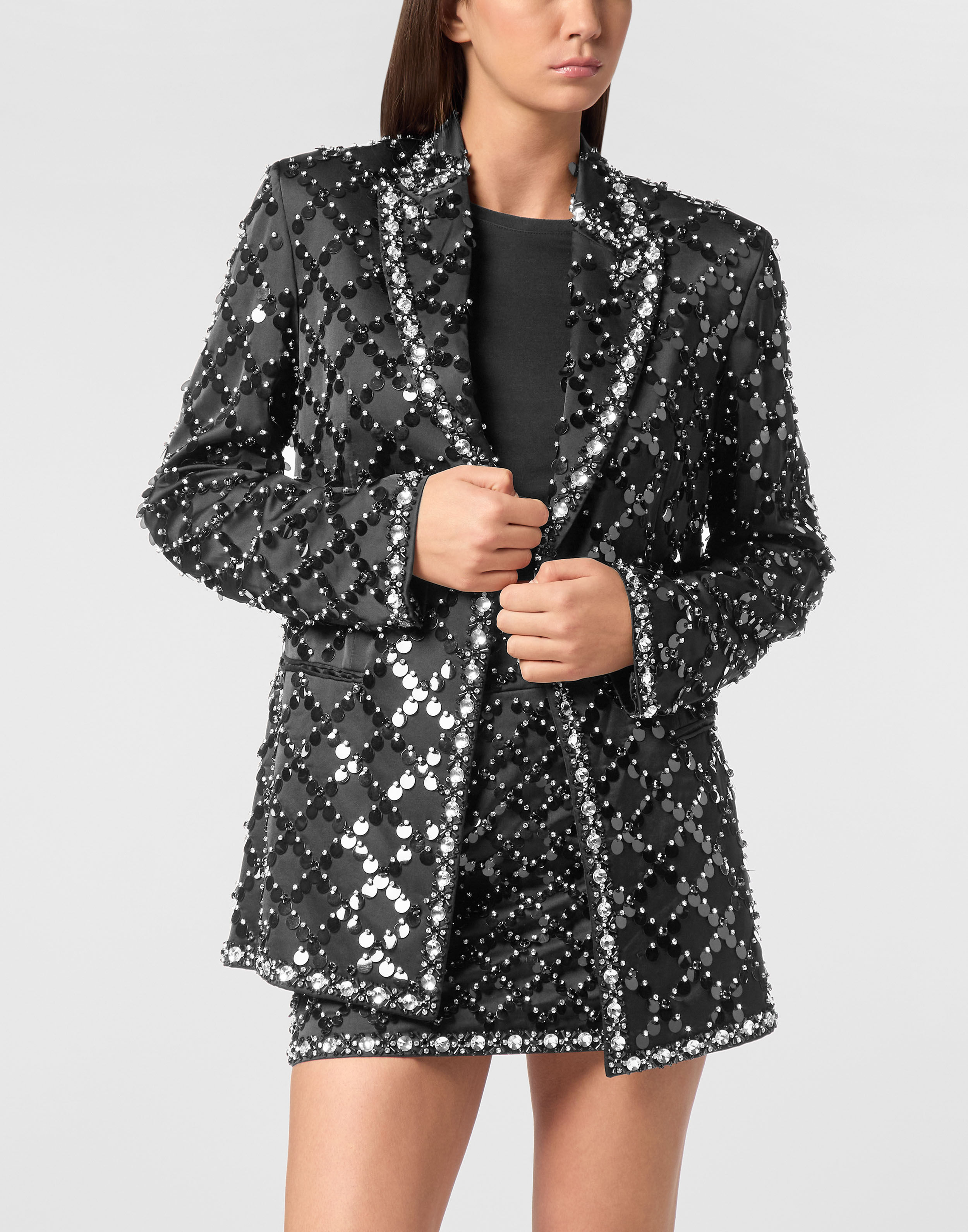 Blazer Boyfriend Fit Full Pailletter