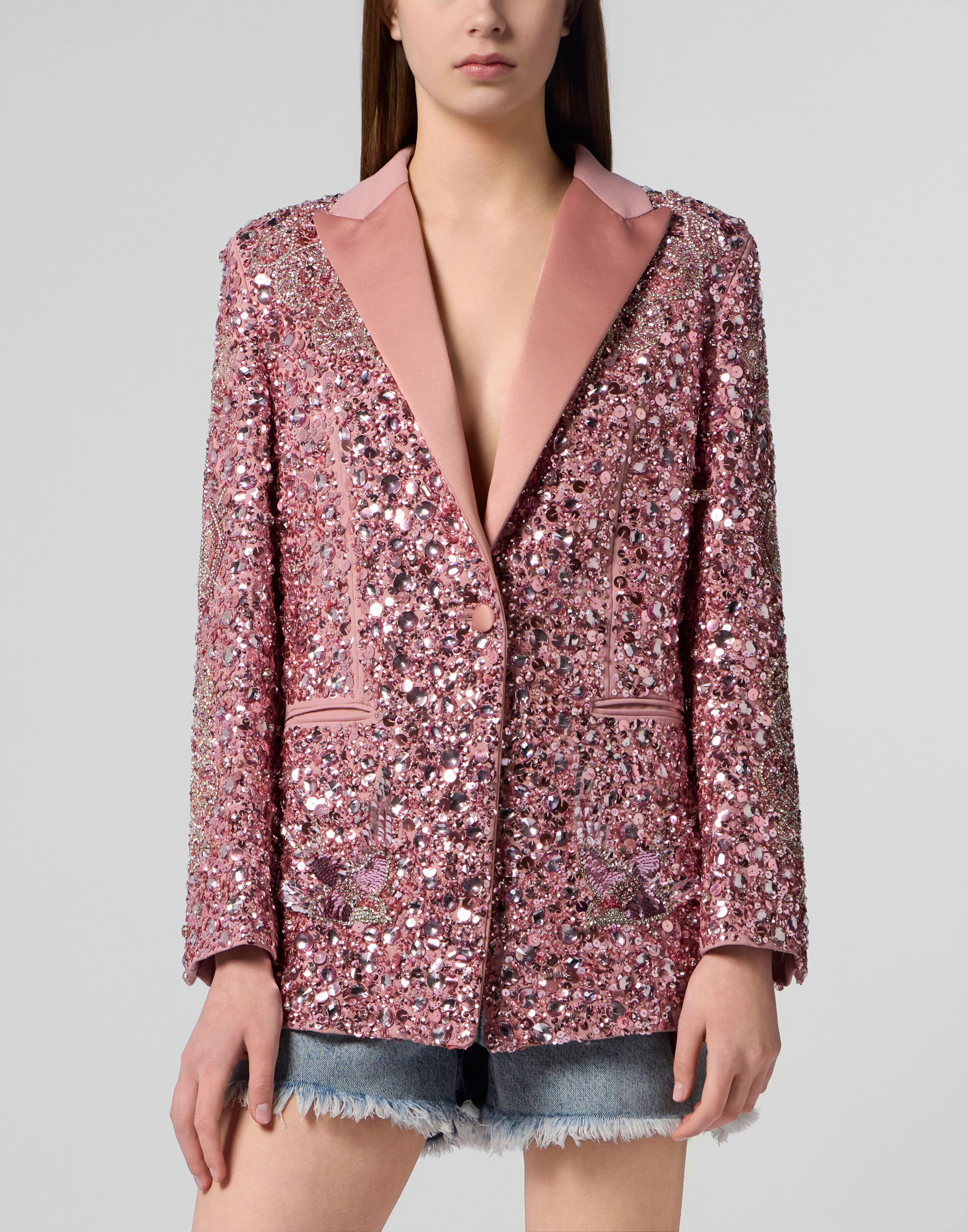 Boyfriends Fit Blazer Butterfly Tattoo Pailletter