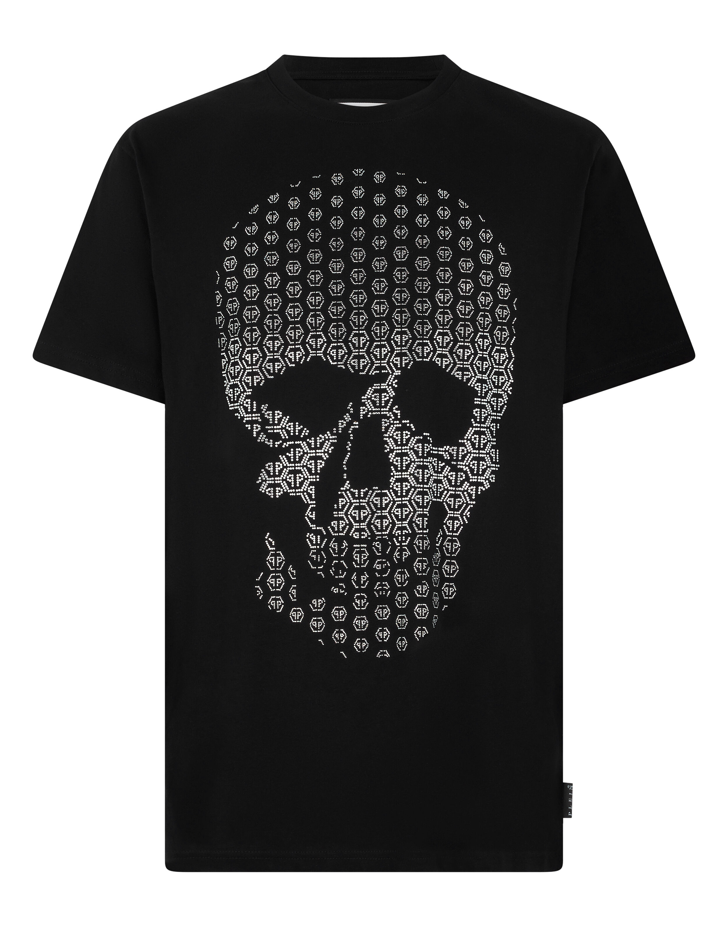 Rund hals T-shirt Skelett Strass Skelett Strass