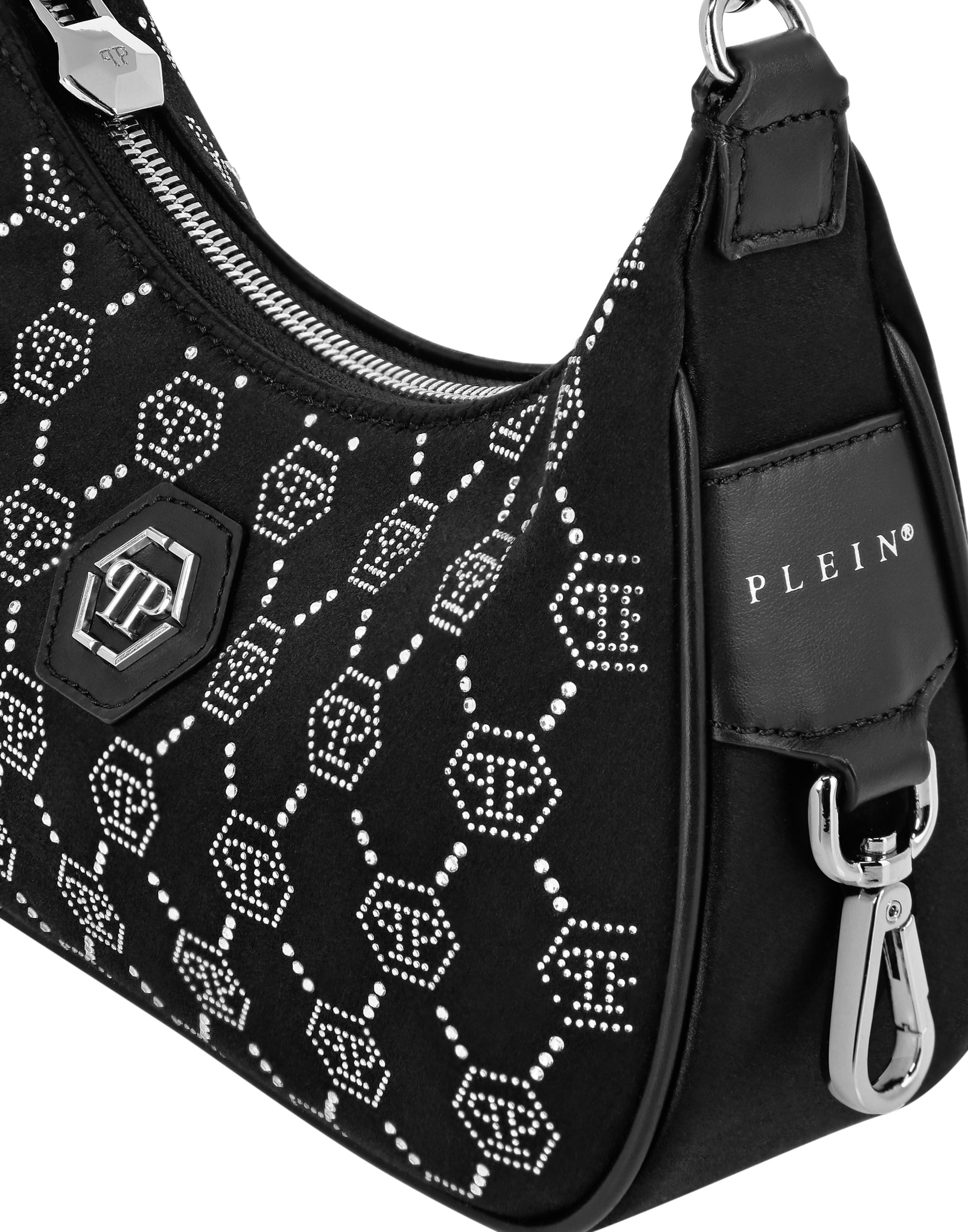 Satin skuldbag med monogram