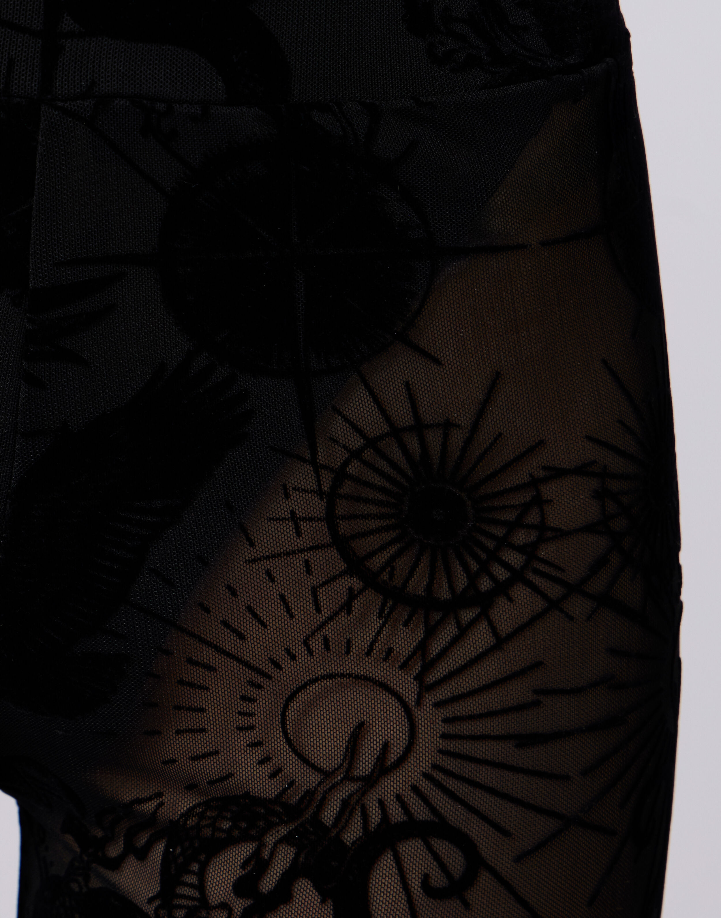 Tulle-leggings med flockad fjärilstämplad